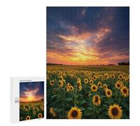 Puzzles for Adults 500 PCS Sunflower Field Sunset-2 Puzzles for Teenagers Staycation Kill Time Help The Brain Exercise Unique Birthday And Xmas Gifts 500 PCS