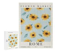 Puzzles for Adults 500 PCS Sunflower Rome Flower Market Jigsaw for Teenagerss Pattern Assembly Parent-child Interaction Beautiful Design Game 500 PCS
