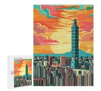 Puzzles for Adults 500 PCS Taipei Taiwan City Jigsaws for Adults Relaxing Games Enhance Memory Unique Birthday And Xmas Gifts 500 PCS