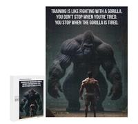 Puzzles for Adults 500 PCS Training Vs Fight Gorilla Jigsaw Puzzles for Teenagerss Stress Reliever Educational Challenge Christmas Birthday Gifts 500 PCS