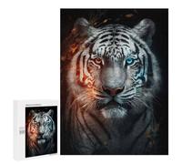 Puzzles for Adults 500 PCS Two-faced Tiger Unique Wildlife Artwork Puzzle for Adults Family Games Hand Speed Race Unique Birthday And Xmas Gifts 500 PCS