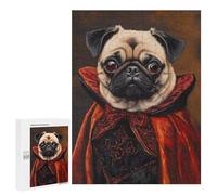 Puzzles for Adults 500 PCS Vampire Pug Art Print Jigsaw Puzzles for Adults But Fun And Humorous for Birthday, Chrismas Christmas Birthday Gifts 500 PCS