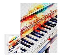Puzzles for Adults 500 PCS Watercolor Piano Keys Abstract Art Puzzles for Adults Hands-on Game But Fun And Humorous Christmas Birthday Gifts 500 PCS