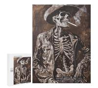 Puzzles for Adults 500 PCS Western Skeleton Smoking -2 Jigsaw Puzzles for Adults But Fun And Humorous for Birthday, Chrismas Christmas Birthday Gifts 500 PCS