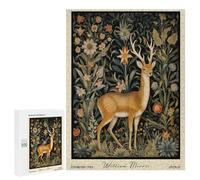Puzzles for Adults 500 PCS William Morris Gazelle Forest Jigsaw for Teenagerss Pattern Assembly Parent-child Interaction Beautiful Design Game 500 PCS