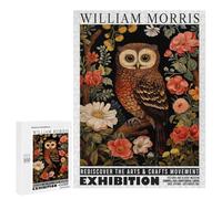 Puzzles for Adults 500 PCS William Morris Owl Floral Exhibition Jigsaw for Teenagerss Pattern Assembly Parent-child Interaction Beautiful Design Game 500 PCS