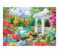 Puzzles for Adults 500 Pieces,Colorful Butterfly Garden Puzzle for Adults,500 Pieces Swan & Squirrel Animal Jigsaw Puzzles for Kids Seniors,Challenging Family Games & Holiday Party Gifts,20.5x15 in