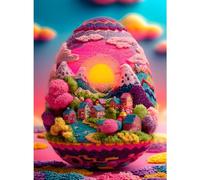 Puzzles for Adults 500 Pieces, Egg Jigsaw Puzzles - Fantasy Egg World, Impossible Colorful Country Decor Egg Puzzle for Seniors Families, 20.47x14.96 Inches, 1:1 Poster, Letter On The Back