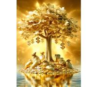 Puzzles for Adults 500 Pieces, Fortune Tree Jigsaw Puzzles - Golden Money Tree, Impossible Money Puzzle for Seniors Families,20.47x14.96 inches, 1:1 Poster, Letter on The Back