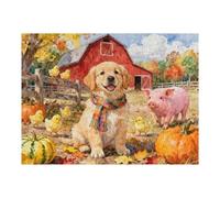 Puzzles for Adults 500 Pieces Jigsaw Puzzle Pig Dog Puzzles for Adults Colorful Animals Puzzle Challenging Puzzle Family Games Precision-Cut Vibrant Imagery, 20.5 X 15 in 500 PCS