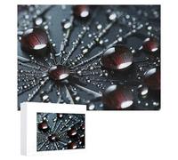 Puzzles for Adults 500 Pieces Personalized Wooden Puzzle Water Droplets on Spider Web Jigsaw Puzzles Challenging Picture Puzzle for Family Wedding Christmas Birthday Gifts Art Wall Decor 38x52 CM