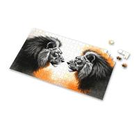 Puzzles For Adults 500 Pieces Two Lions Facing Each Other With Intense Expressions Picture Puzzle Puzzle Easter Gifts For Toddlers(300PCS)