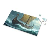 Puzzles For Adults 500 Pieces Viking Ship Sailing Through Stormy Seas. Picture Puzzle Puzzles 500 Pieces 100 Piece Puzzles For Kids(1000PCS)