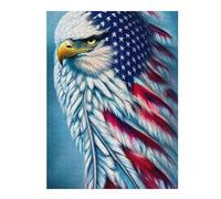 Puzzles for Adults 52x38cm/1000pcs American Flag Eagle Artwork Adult Jigsaw Puzzle Hands-on Game Precision Cutting Challenging Game Gifts 52x38cm/1000pcs