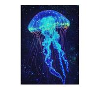 Puzzles for Adults 52x38cm/1000pcs Bioluminescent Jellyfish Teenagers Puzzles Toy Wall Decor Staycation Kill Time Christmas Birthday Gifts 52x38cm/1000pcs