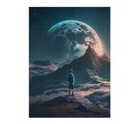 Puzzles for Adults 52x38cm/1000pcs Boy Looking at The Moon Puzzle for Adults Brain Teaser Game Improve Memory Fun at Home Activities, 52x38cm/1000pcs