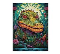 Puzzles for Adults 52x38cm/1000pcs Colorful Crocodile in Lush Jungle Puzzles for Adults Brain Teaser Game Perfect Decoration Unique Birthday And Xmas Gifts 52x38cm/1000pcs