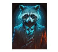 Puzzles for Adults 52x38cm/1000pcs Director Raccoon in Suit Puzzle for Adults Brain Teaser Game Improve Memory Fun at Home Activities, 52x38cm/1000pcs