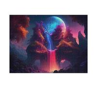 Puzzles for Adults 52x38cm/1000pcs Enchanted Forest with Rainbow Waterfall Puzzles for Adults Brain Teaser Game Perfect Decoration Unique Birthday And Xmas Gifts 52x38cm/1000pcs