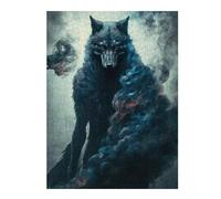 Puzzles for Adults 52x38cm/1000pcs Fiery Wolf Spirit Jigsaws for Adults Brain Teaser Game Difficult Hard Challenging Game Gifts 52x38cm/1000pcs