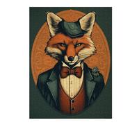 Puzzles for Adults 52x38cm/1000pcs Fox Gentleman Animal Art Jigsaws for Adults Brain Teaser Game Difficult Hard Challenging Game Gifts 52x38cm/1000pcs