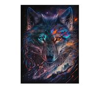 Puzzles for Adults 52x38cm/1000pcs Galactic Wolf Portrait -10 Adult Jigsaw Puzzle Hands-on Game Precision Cutting Challenging Game Gifts 52x38cm/1000pcs