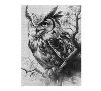 Puzzles for Adults 52x38cm/1000pcs Great Horned Owl Jigsaws for Adults Brain Teaser Game Difficult Hard Challenging Game Gifts 52x38cm/1000pcs