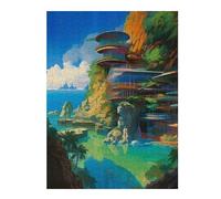 Puzzles for Adults 52x38cm/1000pcs Island Cliffside Retreat Adult Jigsaw Puzzle Hands-on Game Precision Cutting Challenging Game Gifts 52x38cm/1000pcs