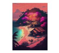 Puzzles for Adults 52x38cm/1000pcs Island Sunset Retreat Adult Jigsaw Puzzle Hands-on Game Precision Cutting Challenging Game Gifts 52x38cm/1000pcs