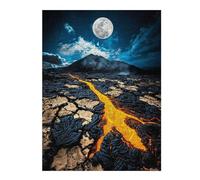 Puzzles for Adults 52x38cm/1000pcs Molten Night Lava Flow Beneath A Full Moon Adult Jigsaw Puzzle Toy Wall Decor Perfect Decoration Christmas Birthday Gifts 52x38cm/1000pcs