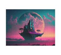 Puzzles for Adults 52x38cm/1000pcs Mystical Floating Island with Gothic Castle Puzzles for Adults Brain Teaser Game Perfect Decoration Unique Birthday And Xmas Gifts 52x38cm/1000pcs