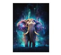 Puzzles for Adults 52x38cm/1000pcs Neon Elephant Nebulae Puzzle for Adults Brain Teaser Game Improve Memory Fun at Home Activities, 52x38cm/1000pcs