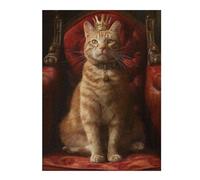 Puzzles for Adults 52x38cm/1000pcs Orange Tabby Cat Queen Teenagers Puzzles Toy Wall Decor Staycation Kill Time Christmas Birthday Gifts 52x38cm/1000pcs