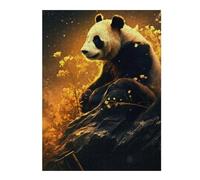 Puzzles for Adults 52x38cm/1000pcs Panda in Golden Light Puzzles for Adults Brain Teaser Game Perfect Decoration Unique Birthday And Xmas Gifts 52x38cm/1000pcs