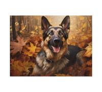 Puzzles for Adults 52x38cm/1000pcs Puzzles Autumn Adventure German Shepherd's Journey Through Fall Foliage Jigsaws for Adults Family Games But Fun And Humorous for Birthday, Chrismas 52x38cm/1000pcs