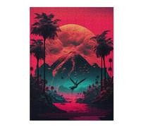 Puzzles for Adults 52x38cm/1000pcs Puzzles Dinosaur Paradise Neon Dreamscape Adult Puzzles Brain Teaser Game Birthday Present Unique Birthday And Gifts 52x38cm/1000pcs