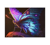 Puzzles for Adults 52x38cm/1000pcs Puzzles Glowing Neon Butterfly Artwork-3 Jigsaws for Adults Family Games But Fun And Humorous for Birthday, Chrismas 52x38cm/1000pcs