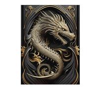 Puzzles for Adults 52x38cm/1000pcs Puzzles Golden Dragon Illustration-4 Adult Puzzles Brain Teaser Game Birthday Present Unique Birthday And Gifts 52x38cm/1000pcs