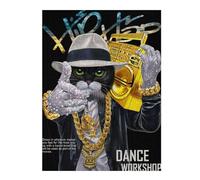 Puzzles for Adults 52x38cm/1000pcs Puzzles Hip Hop Cat Dance Workshop Jigsaw for Adults Relaxing Games But Fun And Humorous Deal As Gifts for The Whole Family 52x38cm/1000pcs