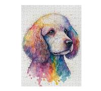 Puzzles for Adults 52x38cm/1000pcs Puzzles Rainbow Poodle Watercolor Art Print Jigsaw for Adults Relaxing Games But Fun And Humorous Deal As Gifts for The Whole Family 52x38cm/1000pcs