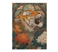Puzzles for Adults 52x38cm/1000pcs Puzzles Tiger in Bloom Jigsaw for Adults Relaxing Games Presents for Women Stress Reduction Gifts 52x38cm/1000pcs