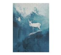 Puzzles for Adults 52x38cm/1000pcs Puzzles White Deer in Blue Abstract Landscape Jigsaw for Adults Relaxing Games Presents for Women Stress Reduction Gifts 52x38cm/1000pcs