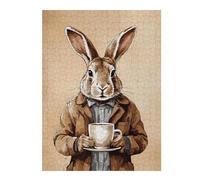 Puzzles for Adults 52x38cm/1000pcs Rabbit Animals Coffee Jigsaws for Adults Brain Teaser Game Difficult Hard Challenging Game Gifts 52x38cm/1000pcs