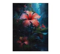 Puzzles for Adults 52x38cm/1000pcs Rainy Tropical Flower Puzzle for Adults Brain Teaser Game Improve Memory Fun at Home Activities, 52x38cm/1000pcs