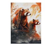 Puzzles for Adults 52x38cm/1000pcs Red Pandas in Jungle Adventure Puzzles for Adults Brain Teaser Game Perfect Decoration Unique Birthday And Xmas Gifts 52x38cm/1000pcs