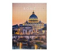 Puzzles for Adults 52x38cm/1000pcs Rome Cityscape at Sunset Puzzles for Adults Brain Teaser Game Perfect Decoration Unique Birthday And Xmas Gifts 52x38cm/1000pcs