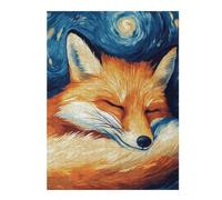 Puzzles for Adults 52x38cm/1000pcs Sleeping Fox Starry Night Puzzle for Adults Brain Teaser Game Improve Memory Fun at Home Activities, 52x38cm/1000pcs