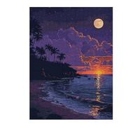 Puzzles for Adults 52x38cm/1000pcs SoCal Beach Pixel Art Puzzle for Adults Brain Teaser Game Improve Memory Fun at Home Activities, 52x38cm/1000pcs
