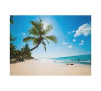 Puzzles for Adults 52x38cm/1000pcs Sunlit Tropical Beach Paradise Puzzles for Adults Brain Teaser Game Perfect Decoration Unique Birthday And Xmas Gifts 52x38cm/1000pcs