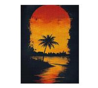 Puzzles for Adults 52x38cm/1000pcs Sunset Palm Silhouette Adult Jigsaw Puzzle Toy Wall Decor Perfect Decoration Christmas Birthday Gifts 52x38cm/1000pcs